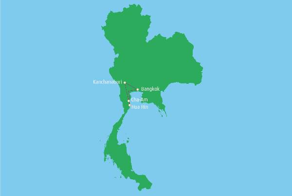 Map: Rondreis Klassiek Thailand (Travelworld NL)
