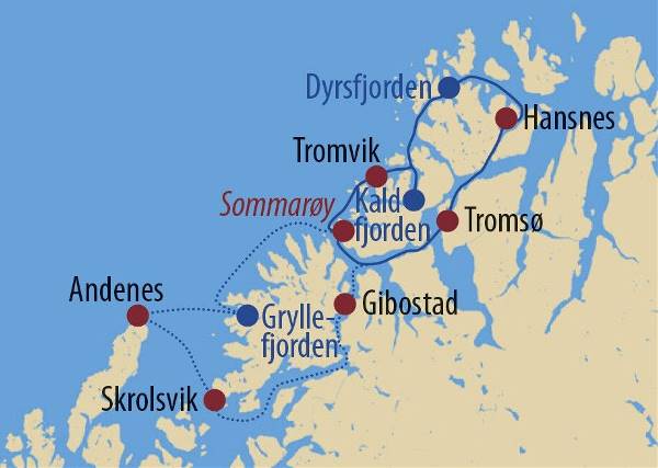 Map: Norwegen: Segeln, Nordlichter und Wale (Diamir)