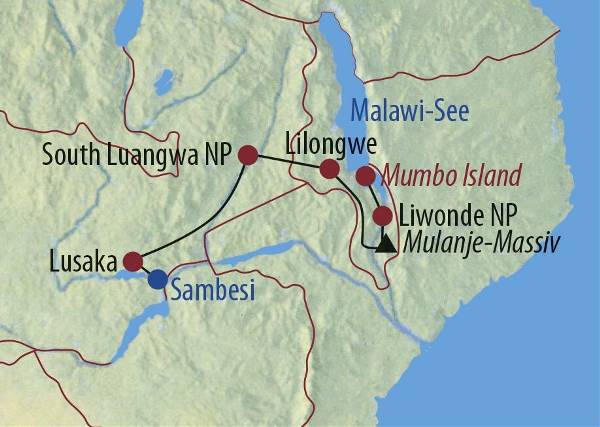 Map: Sambia • Malawi: Auf Livingstones Spuren (Diamir)