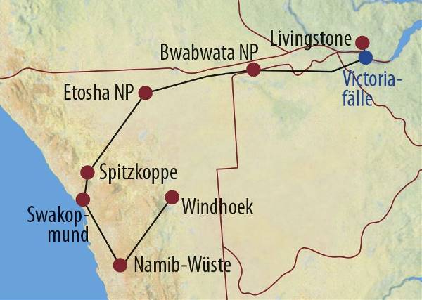 Namibia • Sambia: Wüste, Felsmalereien und Victoriafälle (Diamir)