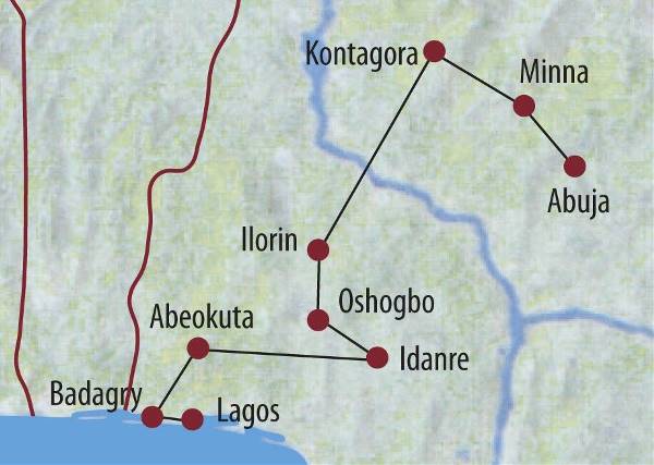 Map: Nigeria: Im Land der Yoruba am Unterlauf des Nigers (Diamir)