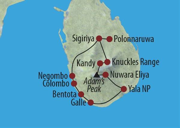 Map: Sri Lanka: Wanderlust Ceylon (Diamir)