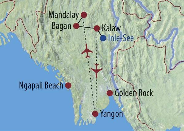 Map: Myanmar: Durch Pagodenwälder und Königsstädte (Diamir)