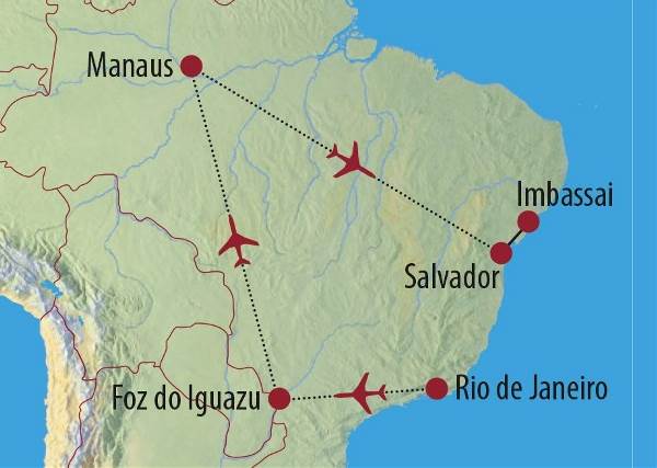 Map: Brasilien: Höhepunkte Brasiliens (Diamir)