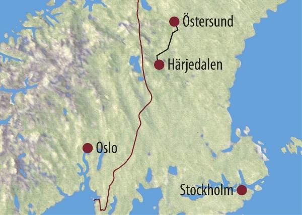 Map: Schweden | Mittelschweden: Husky-Sterntouren im Hochfjäll (Diamir)