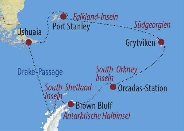 Map: Antarktis: Die große Antarktisreise mit Sandra Petrowitz (Diamir)