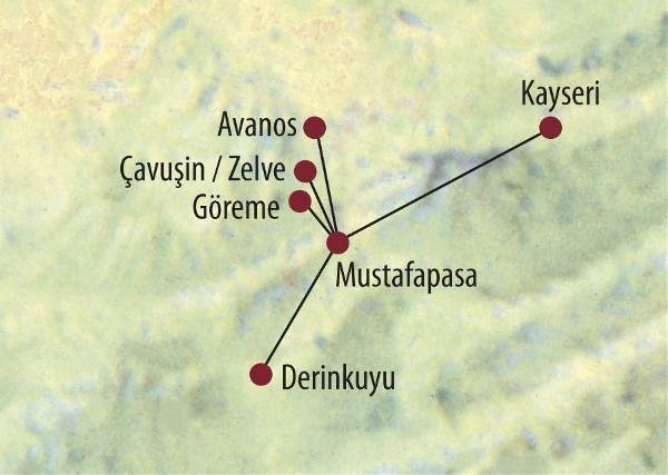 Map: Türkei: Feenkamine, unterirdische Städte und Höhlenkirchen (Diamir)