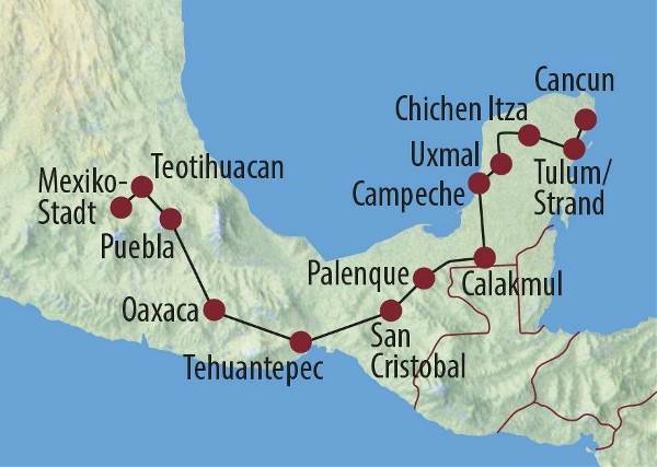 Map: Mexiko: Unterwegs in der Welt von Maya und Azteken (Diamir)