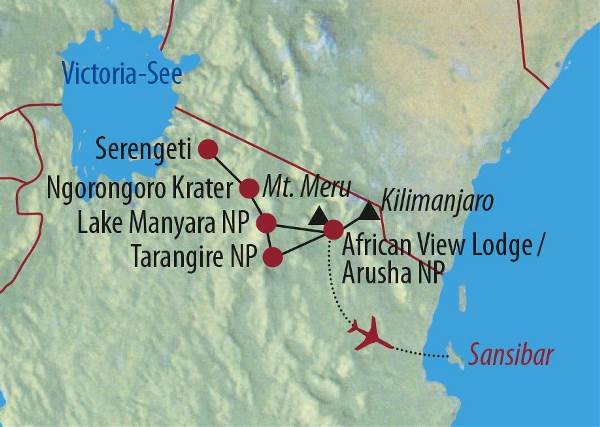 Map: Tansania: Kilimanjaro, Safari und Sansibar (Diamir)