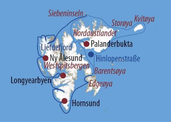 Map: Spitzbergen: Rund um Spitzbergen (Diamir)