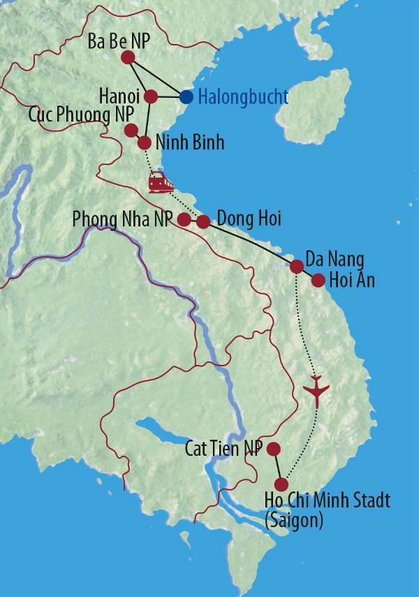 Map: Vietnam: Karsthöhlen und Kleideraffen (Diamir)