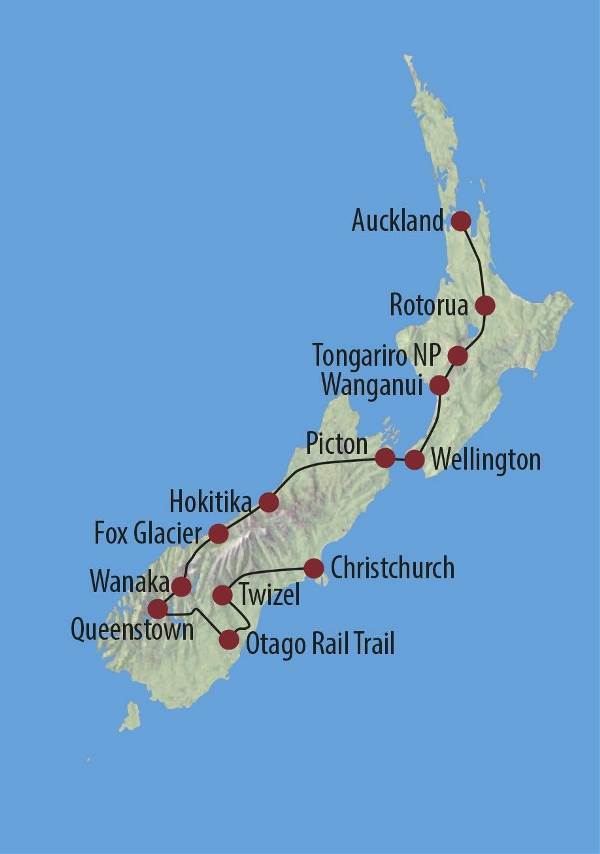 Map: Neuseeland: Rangi - Fahrradtour durch Neuseeland (Diamir)