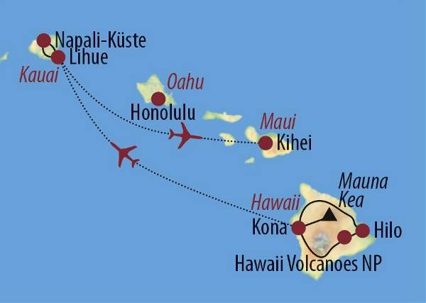 Map: USA | Hawaii: Auf den Trauminseln im Pazifik (Diamir)