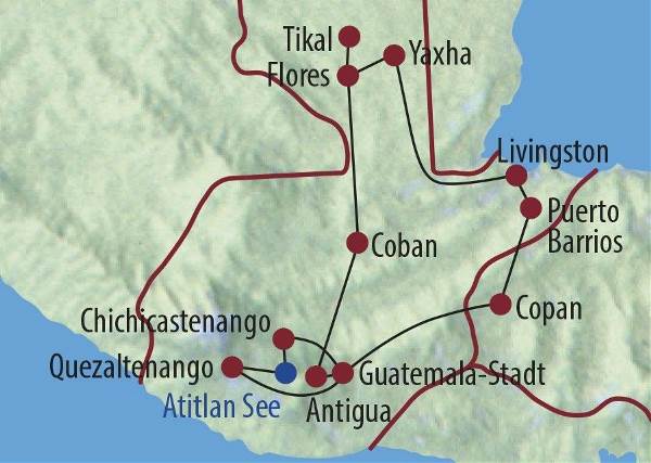 Map: Guatemala • Honduras: Auf den Spuren der Maya (Diamir)