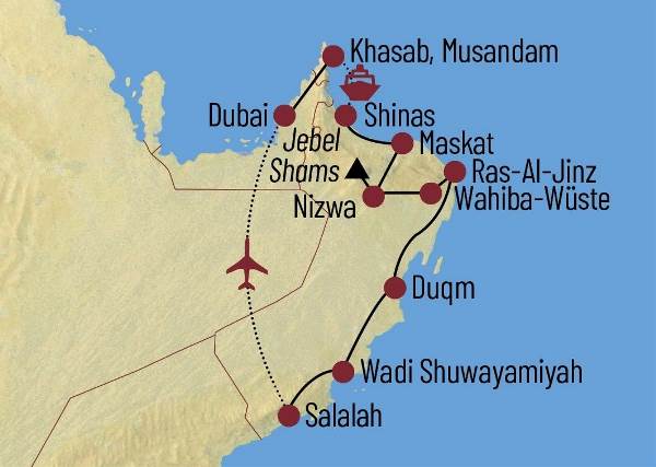 Map: Vereinigte Arabische Emirate • Oman: Auf Sindbads Spuren (Diamir)