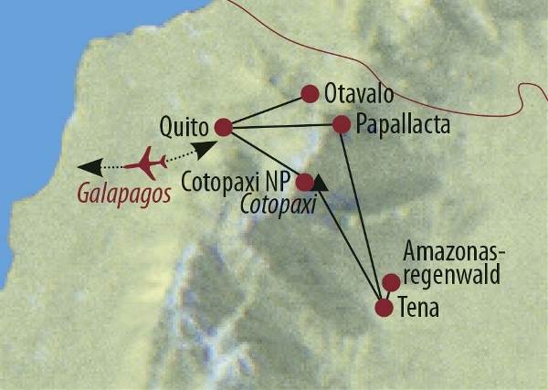 Map: Ecuador | Galapagos: Faszinierende Wunderwelten - Anden, Amazonas und Galapagos (Diamir)