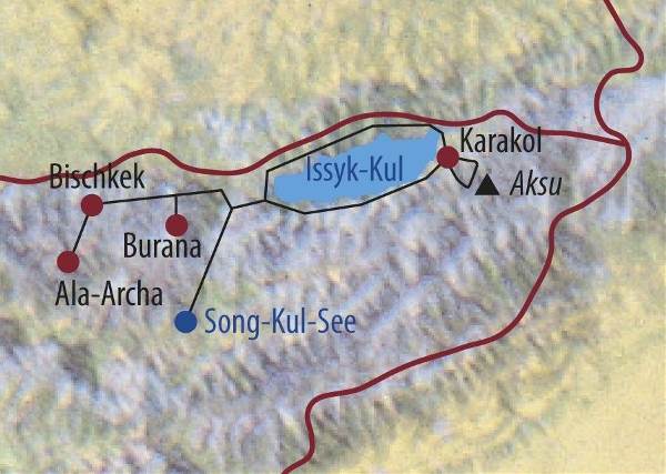 Map: Kirgistan: Zwischen Issyk Kul und Tienschan (Diamir)