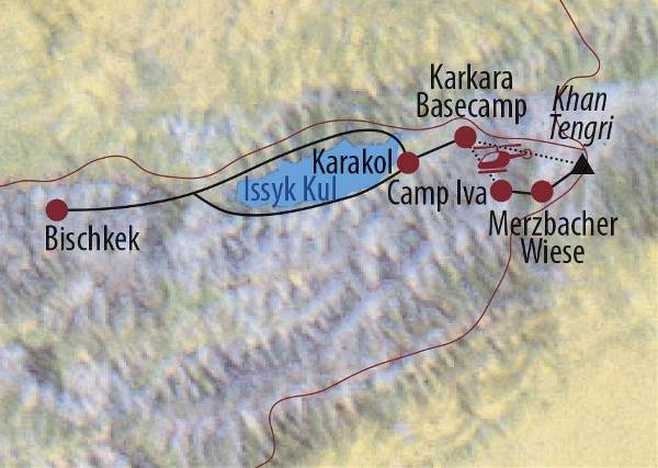 Map: Kirgistan: Auf Merzbachers Spuren im Himmelsgebirge (Diamir)