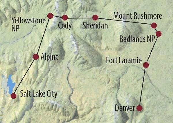 Map: USA | Rocky Mountains: Wildlife - Land der Büffel, Bären und bunten Lagunen (Diamir)