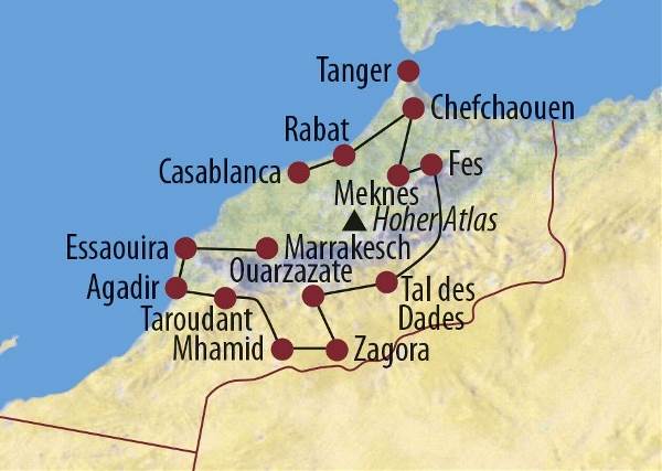 Map: Marokko: Medinas, Oasen und „Berber-Whiskey“ (Diamir)