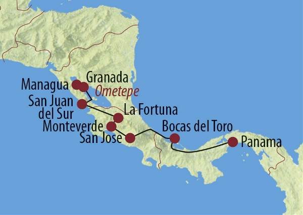 Map: Panama • Costa Rica • Nicaragua: Transzentralamerika (Diamir)