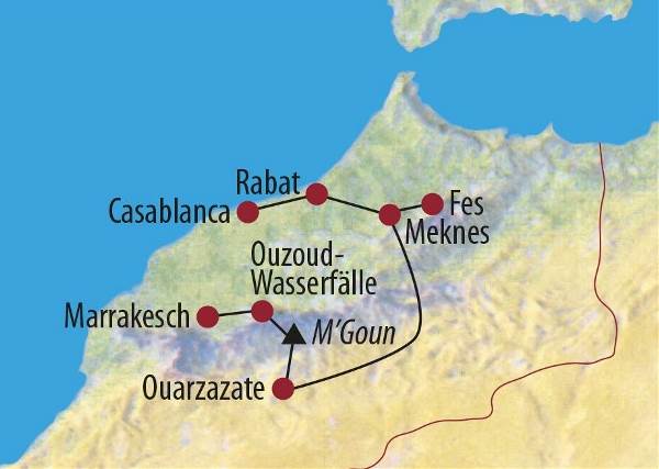 Map: Marokko: M'Goun-Trekking, Minztee und Medinas (Diamir)