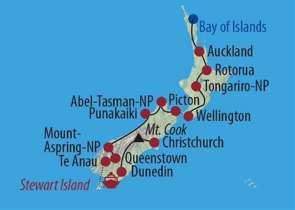 Map: Neuseeland: Naturwunder Neuseelands (Diamir)