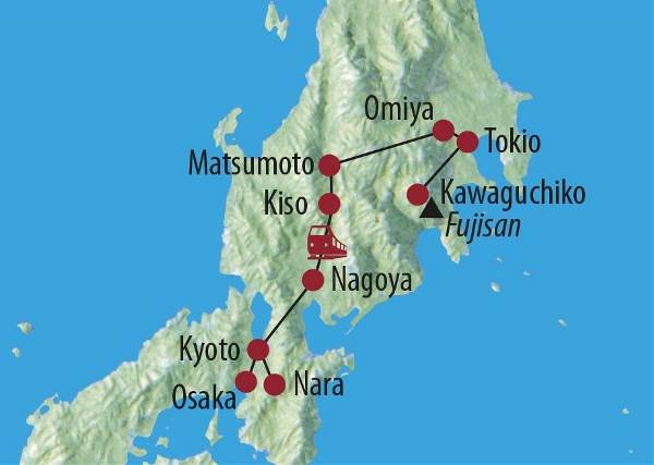 Map: Japan: Die „Goldene Route“ und das alte Japan (Diamir)