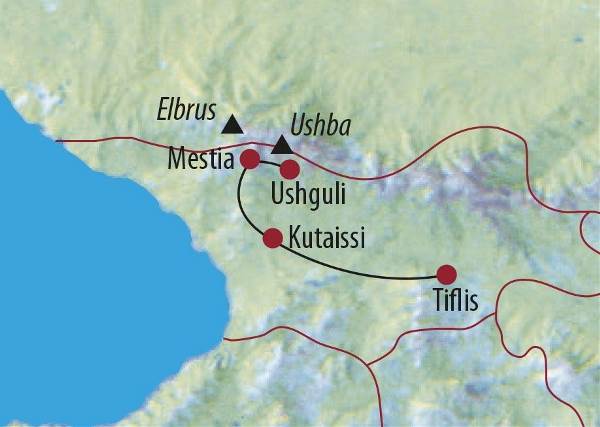 Map: Georgien | Kaukasus: Skizauber im verborgenen Swanetien (Diamir)
