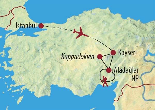 Map: Türkei: Vom Aladaglar-Gebirge zum Weltkulturerbe Kappadokien (Diamir)
