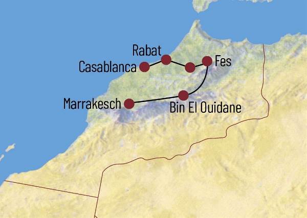 Map: Marokko: Höhepunkte Marokkos (Diamir)