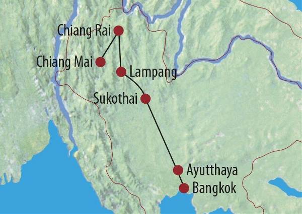Map: Thailand: Tempel, Chedi und das Goldene Dreieck (Diamir)