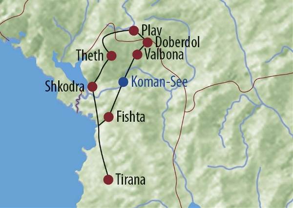 Map: Albanien • Montenegro: In den verwunschenen Bergen des Balkan und den wilden Dinariden (Diamir)
