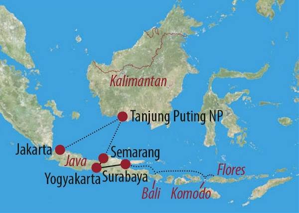 Map: Indonesien | Borneo • Java • Bali • Komodo NP: Orang-Utans, Drachen und Vulkane (Diamir)