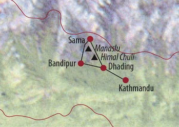 Map: Nepal: Manaslu-Runde (Diamir)
