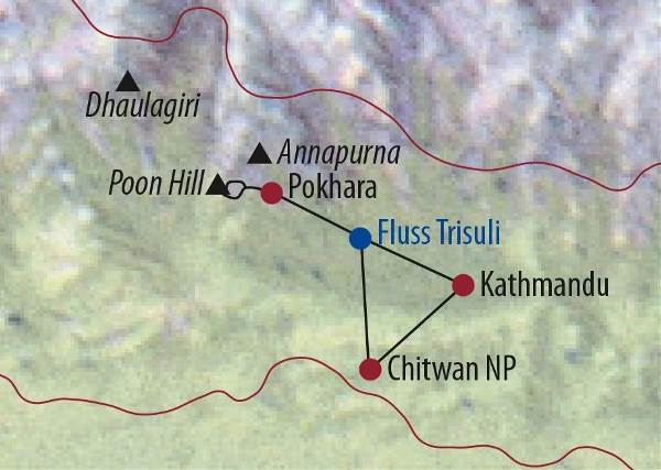 Map: Nepal: Mit den „Zwergen“ zu den Bergen (Diamir)