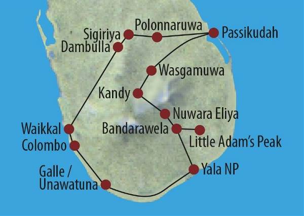 Map: Sri Lanka: Tropisches Inselparadies (Diamir)