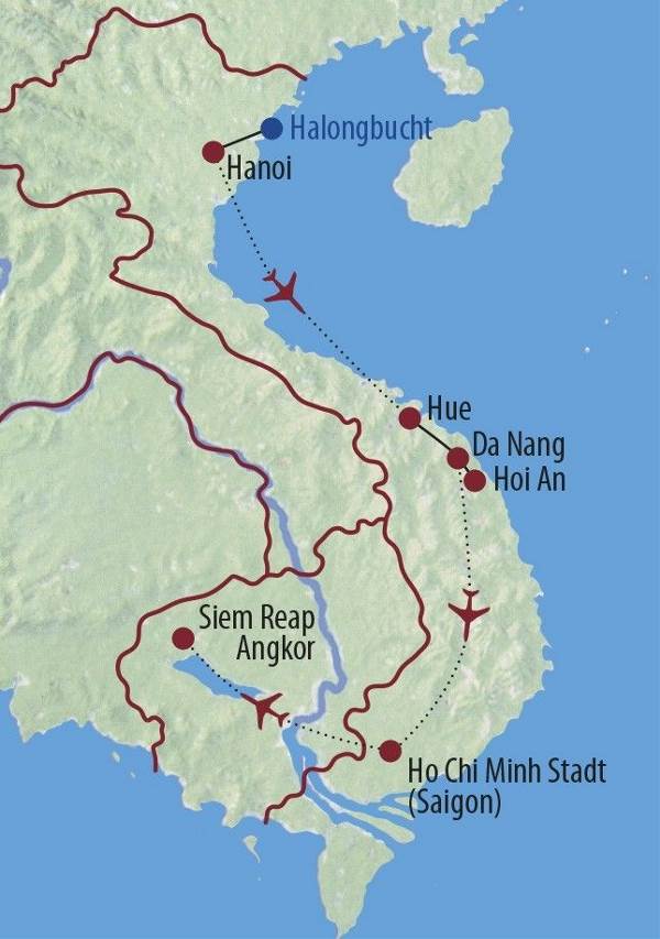 Map: Vietnam • Kambodscha: Indochina mit allen Sinnen (Diamir)