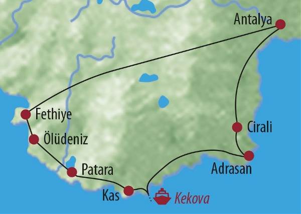 Map: Türkei: Versunkene Städte und malerische Buchten am Lykischen Pfad (Diamir)
