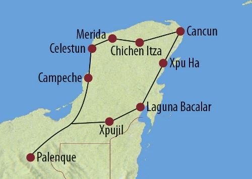 Map: Mexiko: Verborgene Schätze im Land der Maya (Diamir)