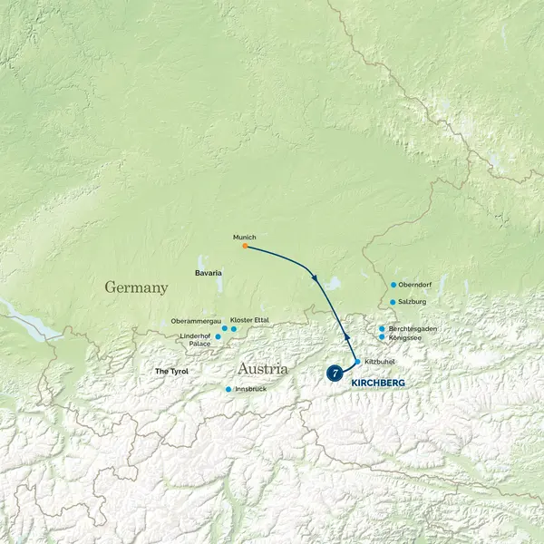 Map: Austrian Christmas Holiday (Albatross Tours)