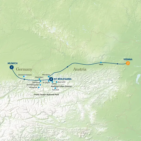 Map: Austrian White Christmas (Albatross Tours)