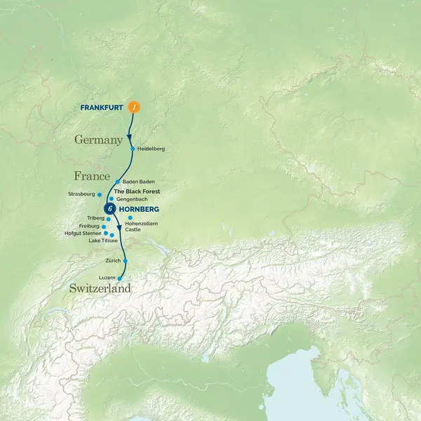 Map: German Christmas Holiday (Albatross Tours)