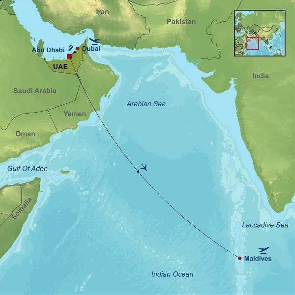 Map: Discover Dubai Abu Dhabi and The Maldives (Indus)