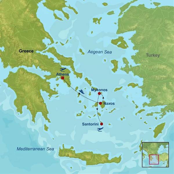 Map: Treasures of Athens and The Greek Islands (Indus)