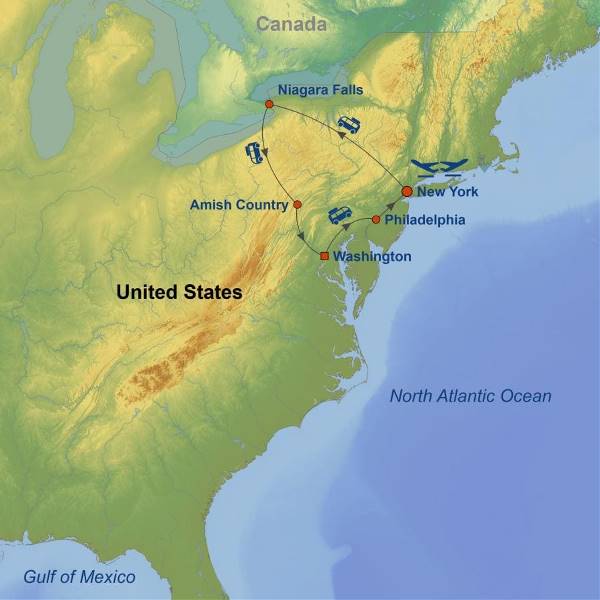 Map: Great American Eastern Cities (Indus)