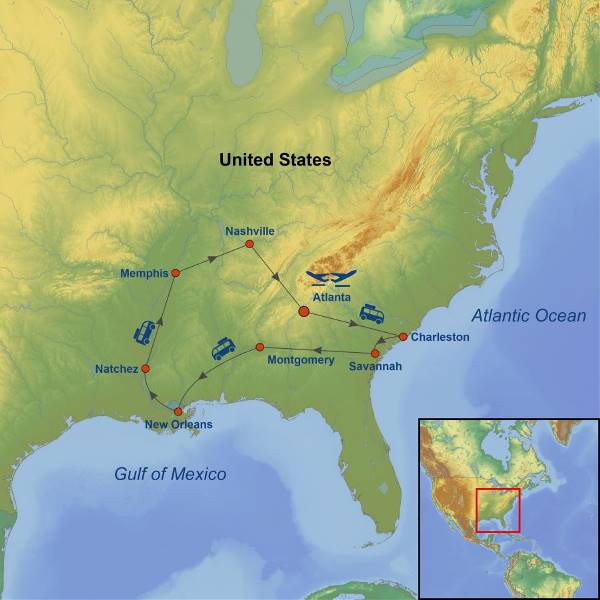 Map: The American South (Indus)