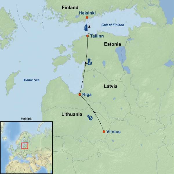 Map: Picturesque Solo Baltics Tour (Indus)