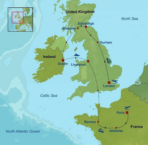 Map: Best of the UK, Ireland and France (Indus)