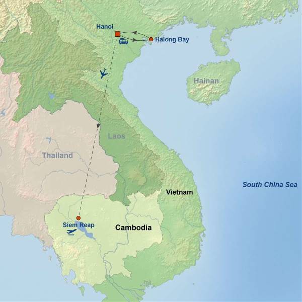 Map: Picturesque Solo Vietnam And Cambodia Tour (Indus)